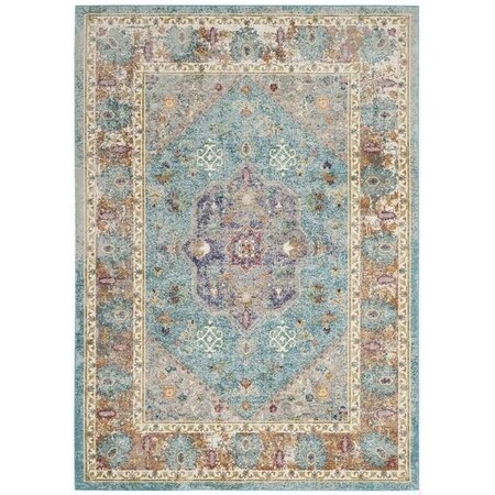 Safavieh Aria Medium Rectangle Area Rug, Blue and Creme - 5 ft.-1 in. x 7 ft.-6 in. ARA100B-5